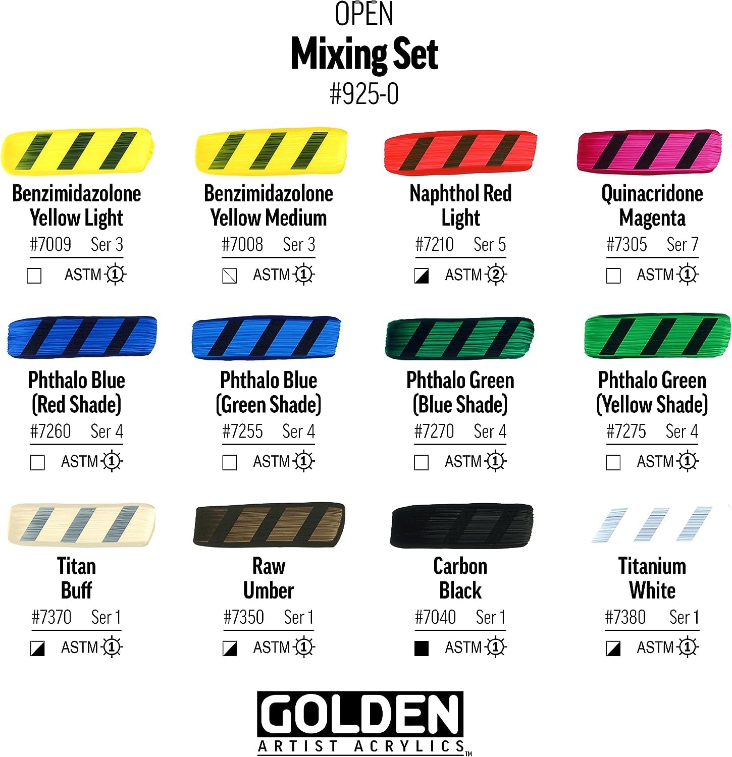 Amazon | Golden OPEN アクリル絵の具セット ミックスペイント
